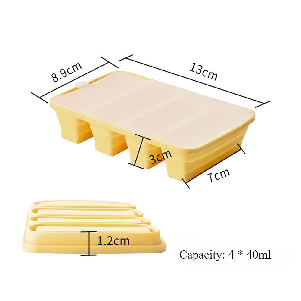 Foldable Silicone Ice Tray Rectangular Cube Container Whisky Cold Freezer Sphere Mold Ball Popsicle Maker Freezer Kitchen Tools