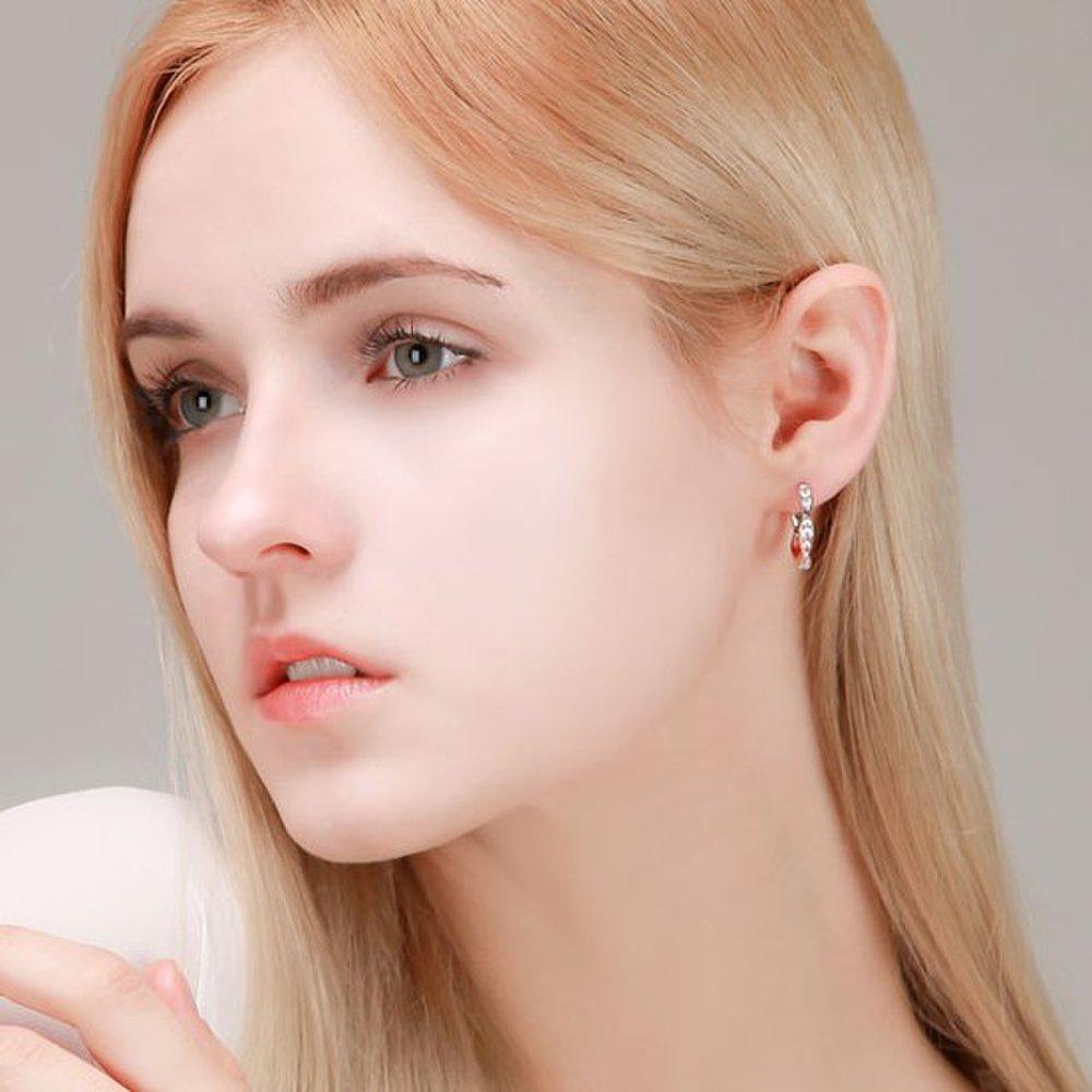 [] 14K Rose Gold Pin Serena Cubic One-Touch Earrings