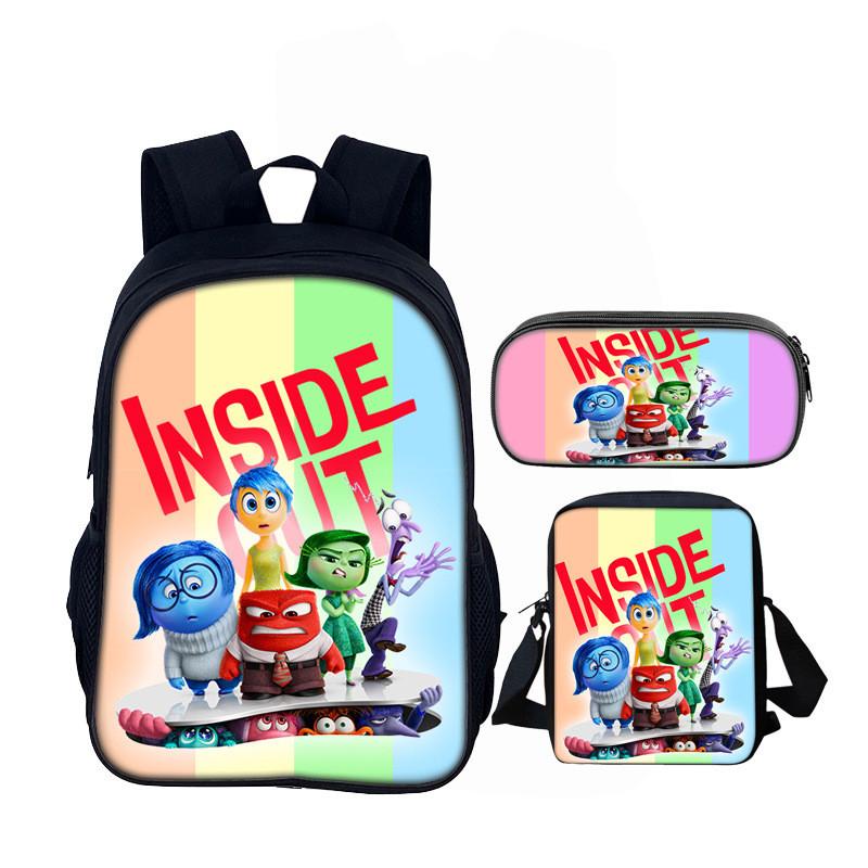 Inside Out 16inch School Backpack Set With Polyester Material For Kids And Teens