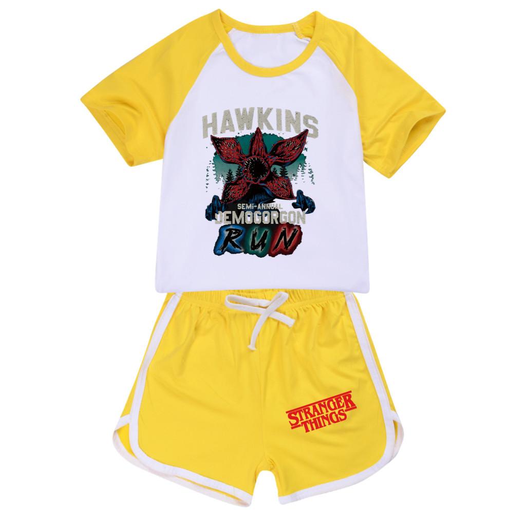 

5383 Kids Boys Girls Demogorgon Print T-shirt Shorts Sport Tracksuit Clothes Set 170cm