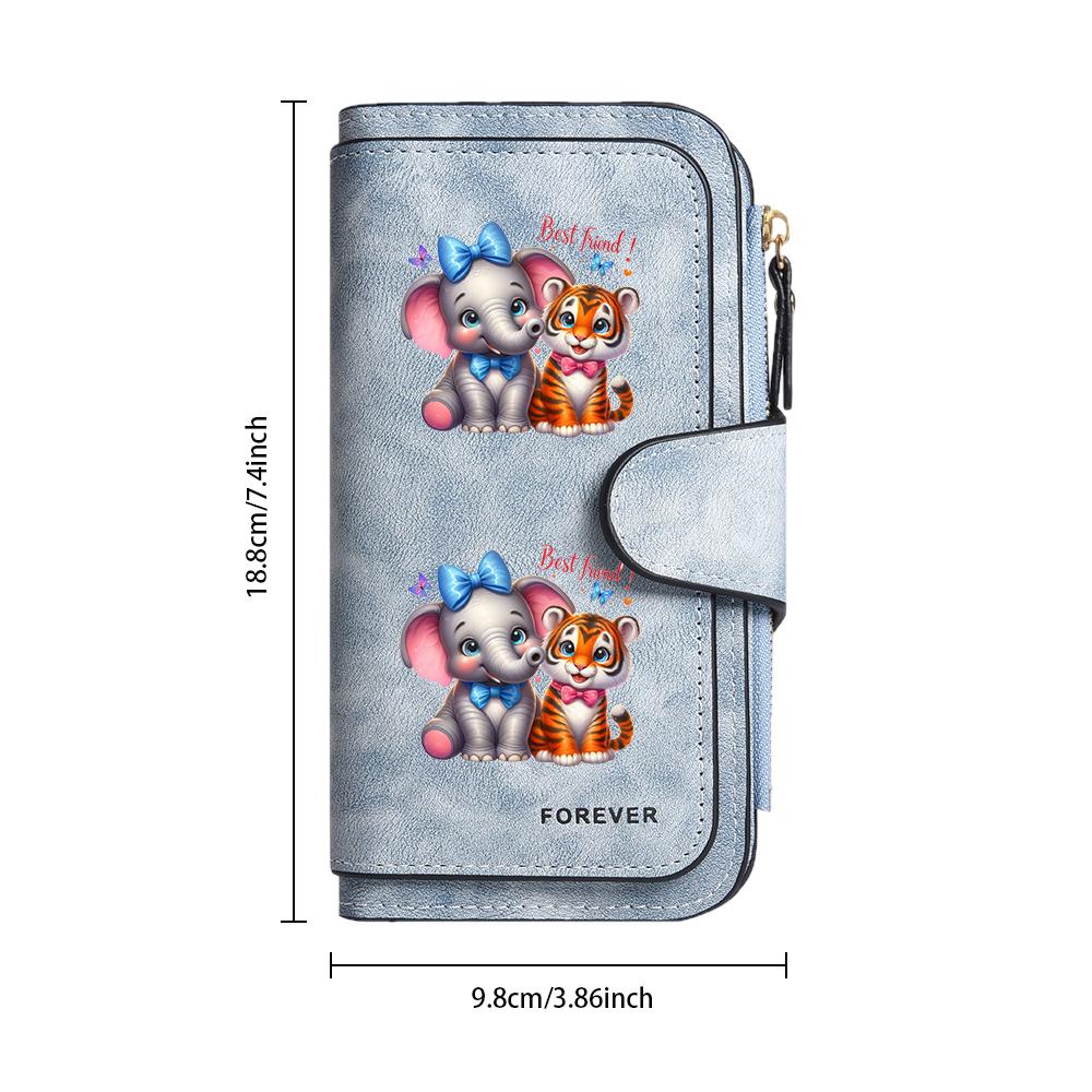Cute Cartoon Animal Print Women Long Wallet