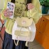 High-value girls toilet bag, simple casual small backpack, cute bow floral college style flip backpack.
