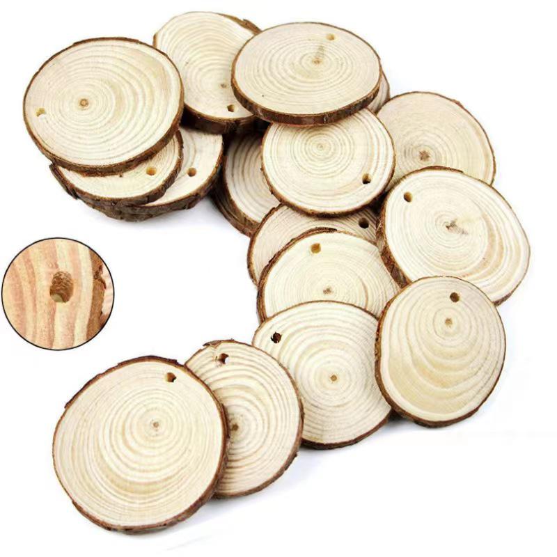 

Круглые спилы дерева с отверстиями - DIY Полированные спилы сосны с годичными кольцами для фотореквизита и настенного декора.