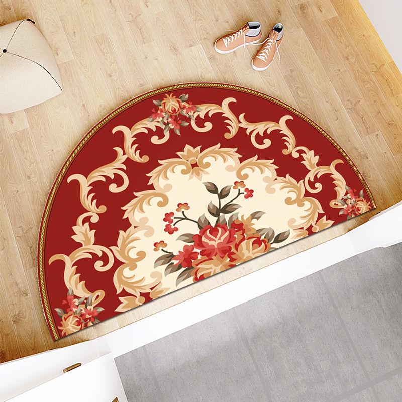 European Style Semi-circular Floor Mat Entrance Door Mat Bathroom and Toilet Door Mat Absorbent Dirt Resistant Non Slip Foot Mat