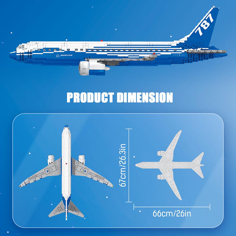 1353PCS Boeing 787 Dreamliner Airplane Building Blocks Assemble Bricks Educational Toys Desk Decoration Gifts For Kids Boy
