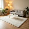 Plush Bedroom Rug, Solid Color Soft Shaggy Carpet, Non-Slip Backing, 19.69 in x 31.5 in Fuzzy Rug for Living Room Kids Room Decor