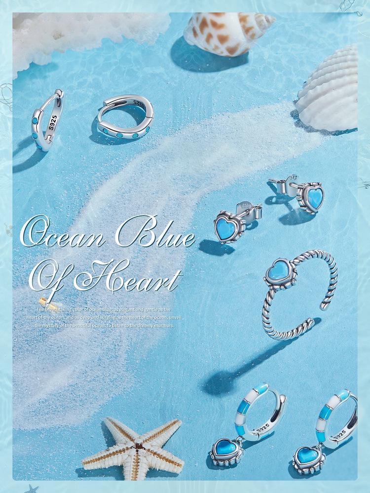 Avle S925 Sterlingsilber Türkis Wellenohrringe - Europäischer & Amerikanischer Stil