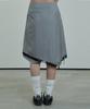 Etosome Stripe Lace Midi Skirt (Gray)