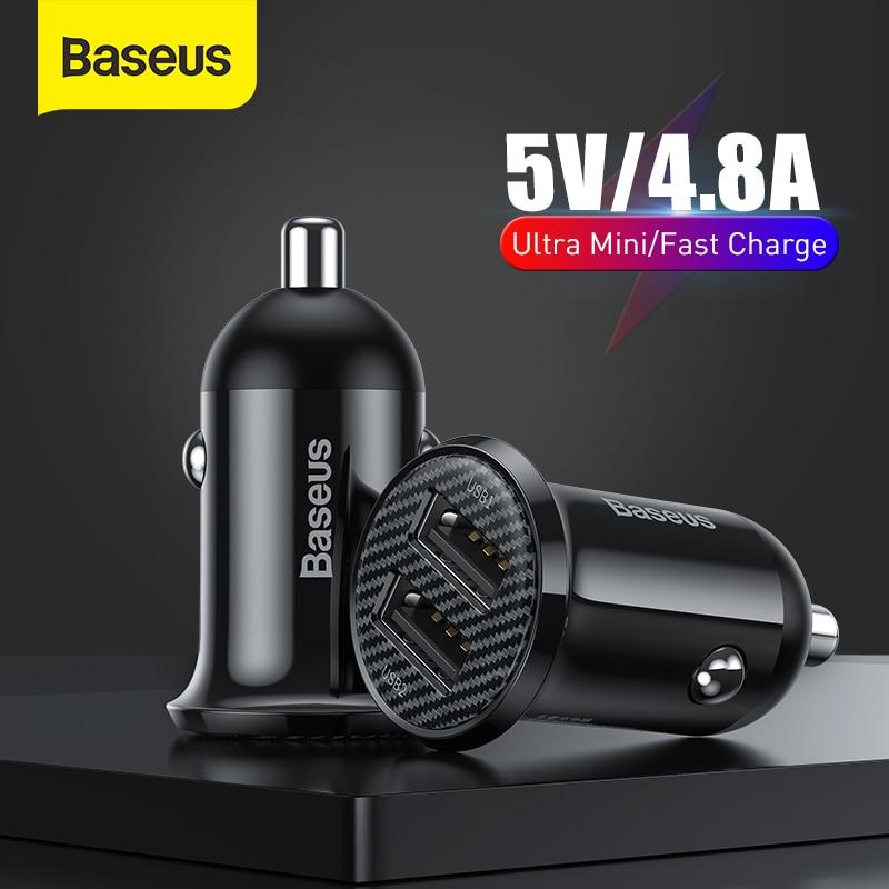 Buy Baseus Dual USB Car Charger 4.8A Quick Charge Car Phone Charger