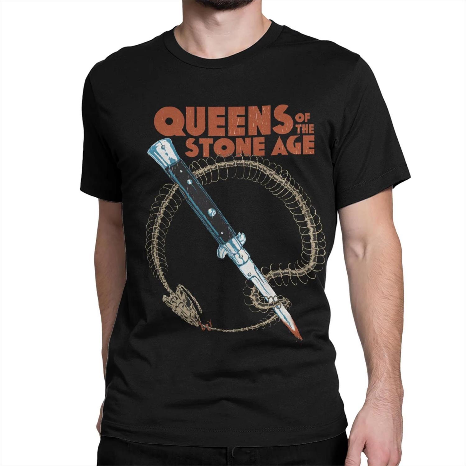

Чоловічі футболки Queens of The Stone Age 100% Бавовна Одяг Вінтажні З Коротким Рукавом Круглий Комір Футболка Великого Розміру Футболка XXXXXL