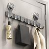 Waterproof Suction Cup Door Hook 4/5/6/7/8 Hook Wall Clothes Hanger Hanging Coat Holder  Toilet