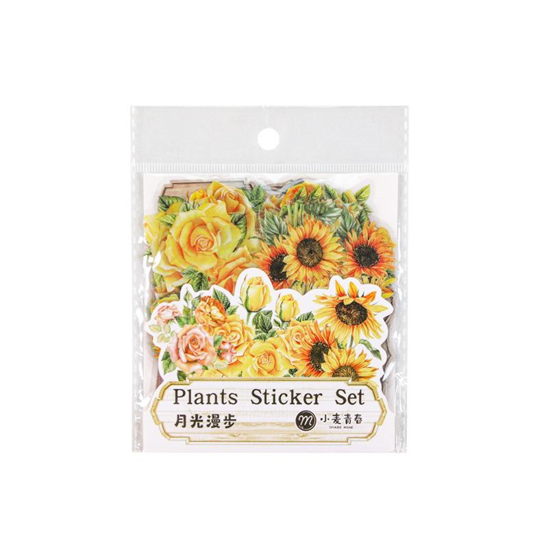 Creative and Cute Cartoon Notebook Stickers Featuring Floral Decorations From The Manxiang Huayu Garden Notebook Sticker Collection