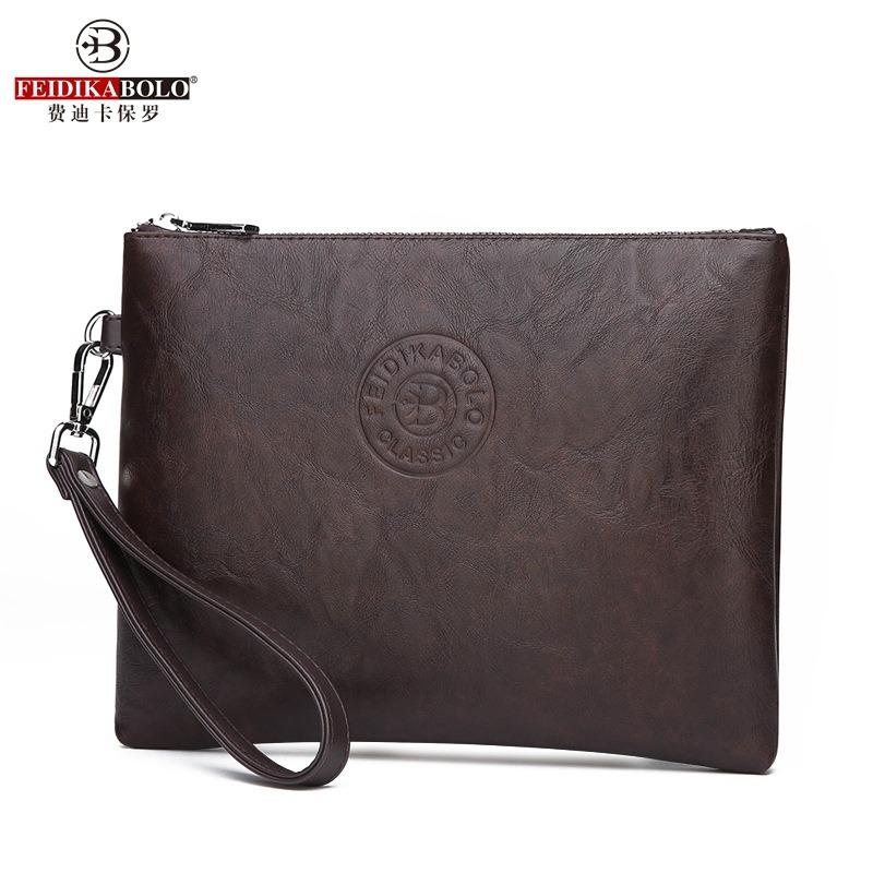 Men's New Casual Men's Clutch Bag Pu Soft Leather Men's Bag Mobile Phone Bag Large Capacity Wallet