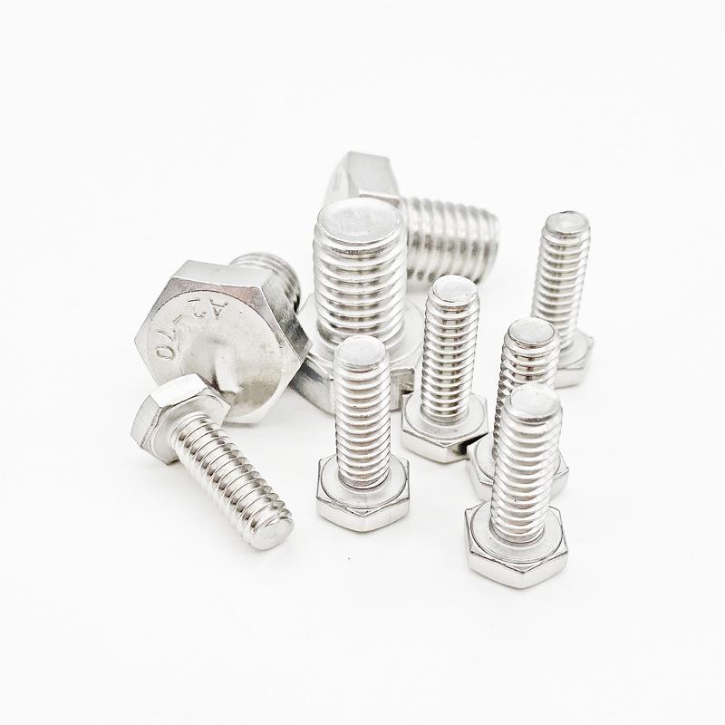 304 Stainless Steel Hex Bolt DIN933 A2-70 Coarse Thread M3-M16