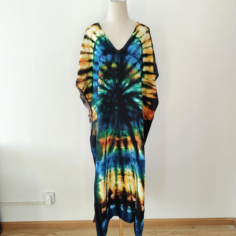 2022 European & American Beach Cover-up: Printed Long Robe & Bikini Sun Protection Dress