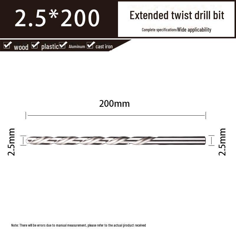 Hongding Extra Long HSS Twist Drill Bit - 4mm X 160/200/300mm