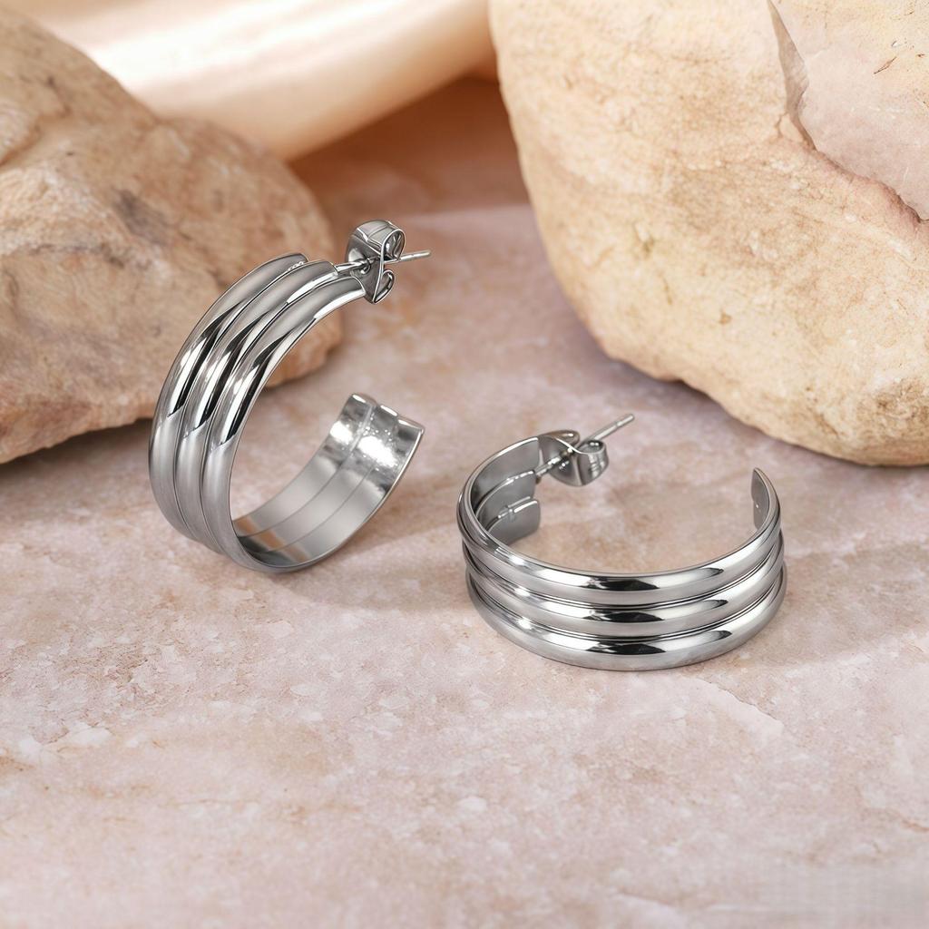 2025 Lightweight Luxury Titanium Steel Earrings: Colorfast High-End Ear Cuffs for Women