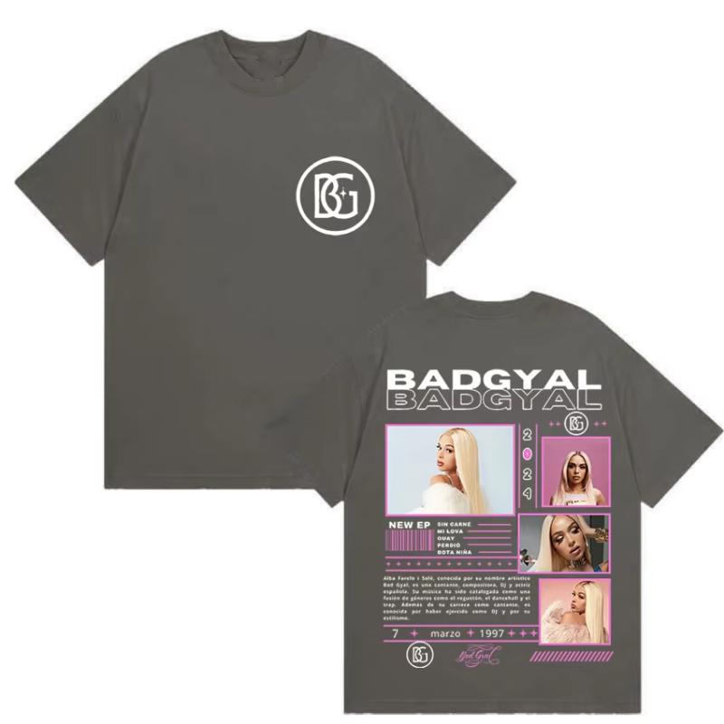 Rapper Bad Gyal Album Tour 2025 Graphic TShirt Unisex Women Aesthetic Vintage Short Sleeve T Shirt Pure Cotton Tshirts Streetwear