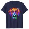 Lustige Dogge Splash Art Bunte Grafik T-Shirts Herren Damenmode Lässiges T-Shirt 100% Baumwolle Locker Übergroßes T-Shirt