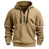 Men's European Spring/Autumn Zip-Up Multi-Pocket Hoodie Jacket