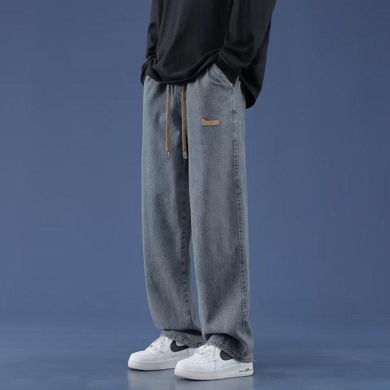 Jeans Men's Spring and Autumn American High Street Loose Straight Wide-leg Pants Trendy Casual Trousers