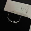 Premium smile bow collarbone necklace temperament for girlfriends birthday gift