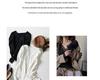 Elegant V-Neck Lace Trim Low-Neck Slimming White Top for Women - Autumn/Winter Innerwear