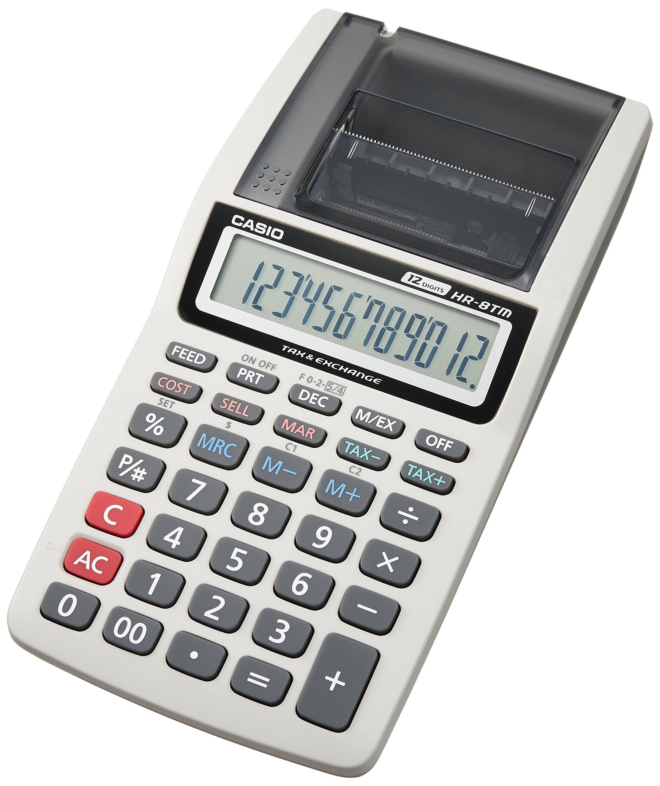 

Casio Printer Calculator Handy Type 12 Digit HR-8TM-GY-N