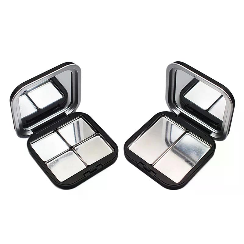 NEW Empty Square Makeup Palette Magnetic Suction With Mirror Eyeshadow Blush Matte Black Box With Pan Cosmetic Blush Container