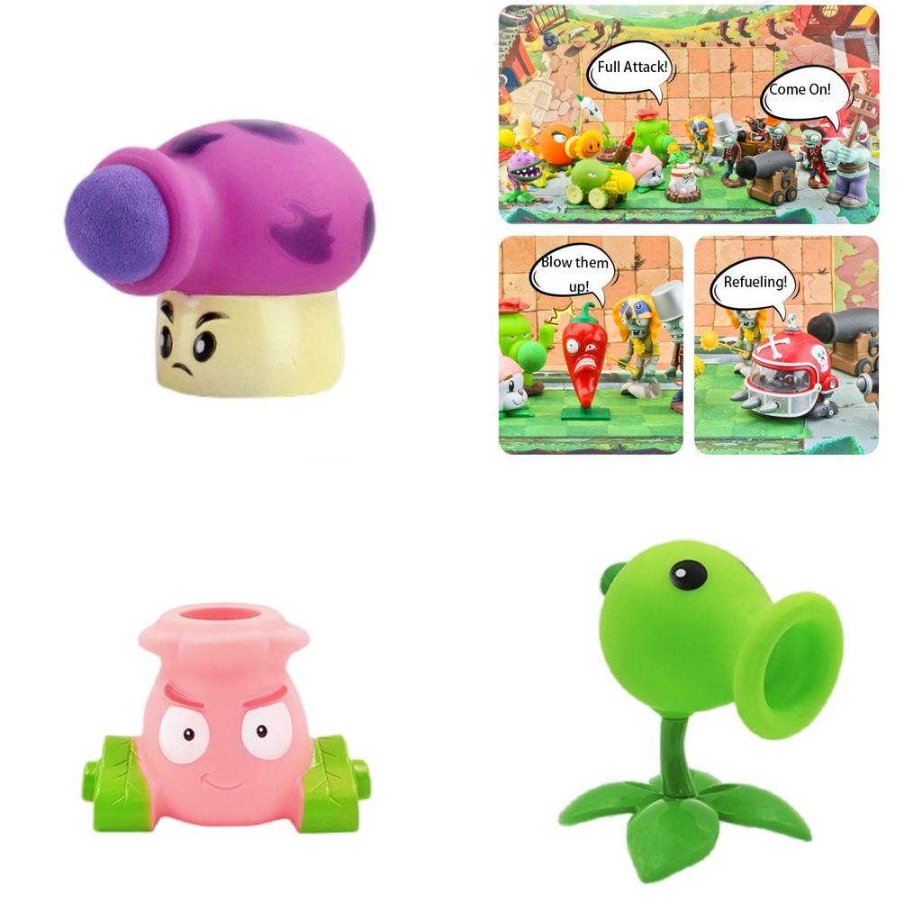 Plant Vs. Zombie Toy Olive Machine Gun With Pea Clip And Corn Shooter Accessories