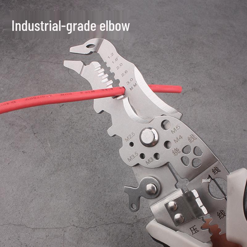 Multi-Functional Stainless Steel Electrician's Wire Stripper and Cutting Pliers