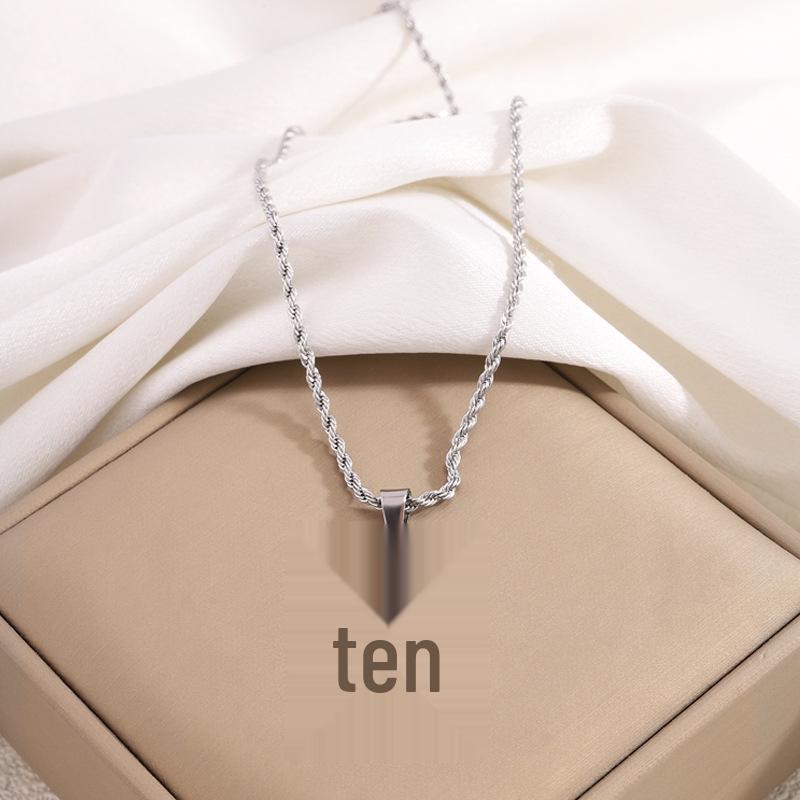 Men's Titanium Steel Twist Chain Necklace - Light Luxury Stainless Steel Cross Pendant, Non-Fading Jewelry.
