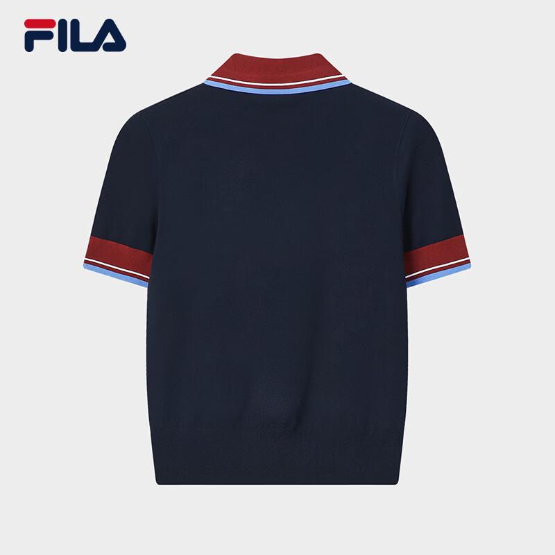 FILA Women's Color-Block Knitted Short Sleeve Top