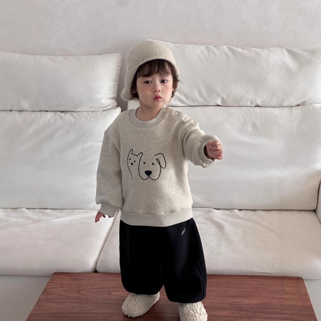 Children's clothing winter new children's clothing baby thickened warm clothes boys fleece sweater set