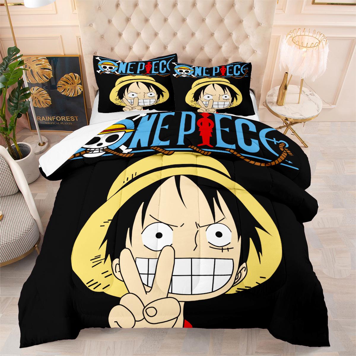 Colorful Wolf Head Quilt Fat Quilt Digital Printing Bedding Three-piece Quilt Cover 140*200cm