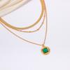 24K gold-plated necklace European and American autumn and winter jewelry women's exaggerated niche light luxury multi-layer stacked collarbone chain