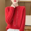 Women's Cashmere Sweater Qinghe Cashmere 30% Cashmere 70% Wool Autumn and Winter Pullover Warm and Fashionable