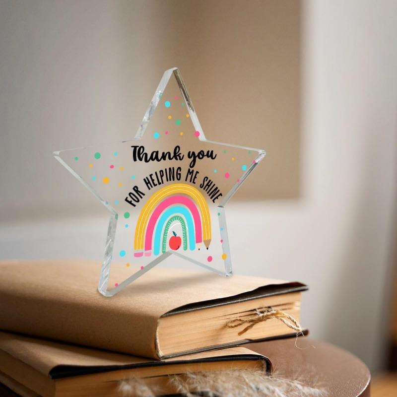 "Helping Me Shine" Teacher Gift - Acrylic Desk Decor for Educators' Milestones
