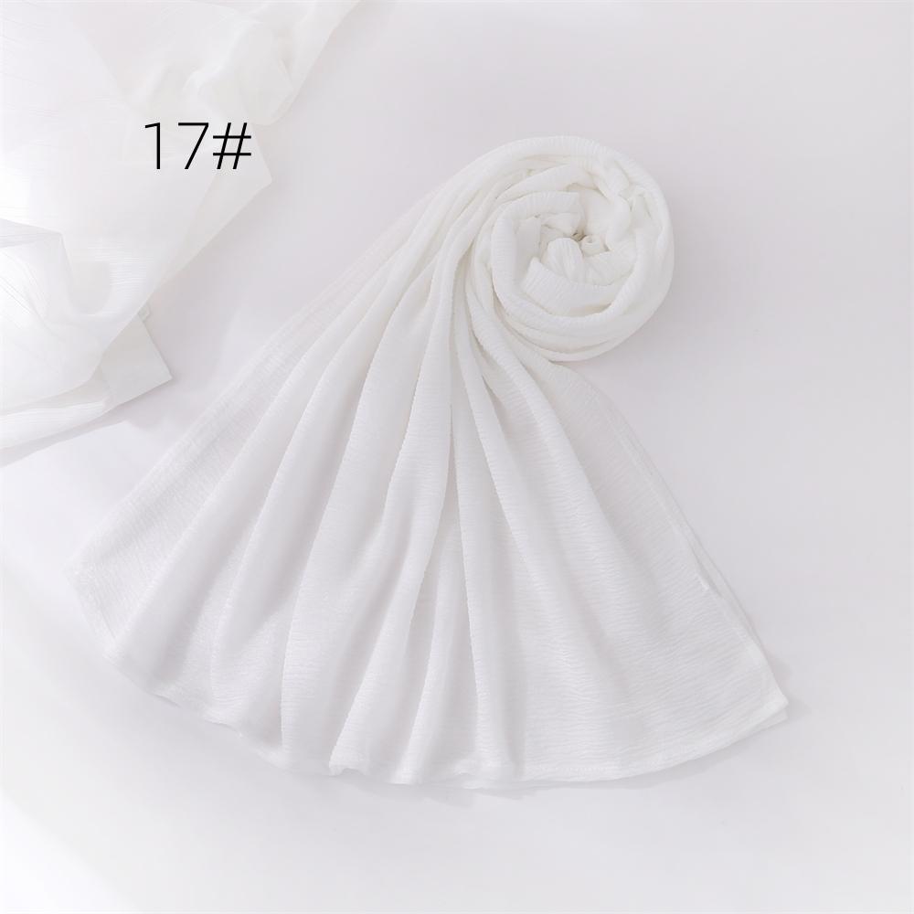 New Crinkle Cotton Polyester Hijab Scarf For Women Muslim Headscarf Wraps Solid Plain Shawls Islamic Headband Turbans Foulard