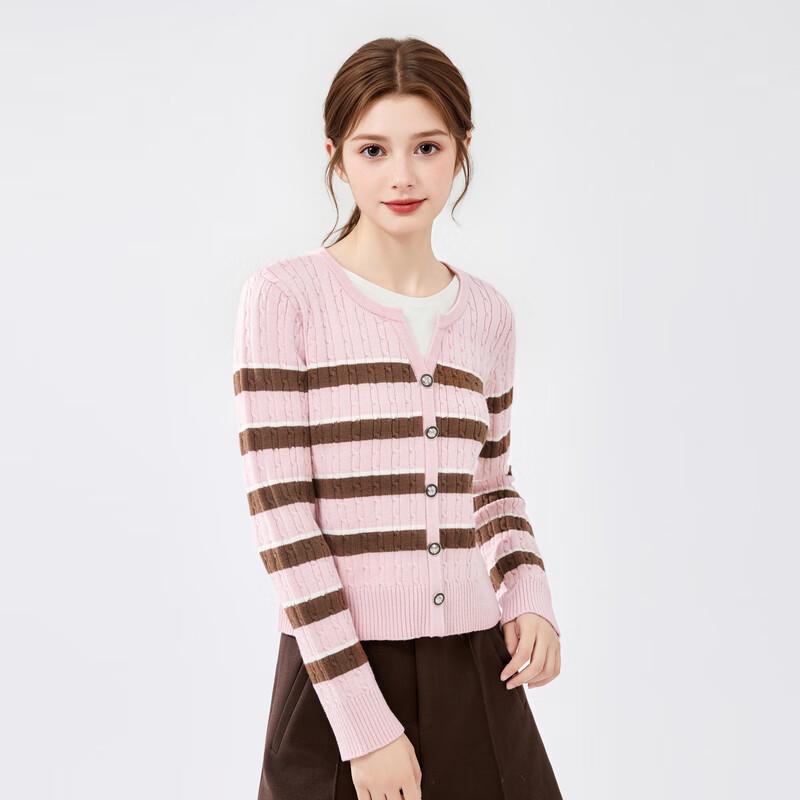 

Qiushui Yiren Striped Faux Two-Piece Knit Sweater S