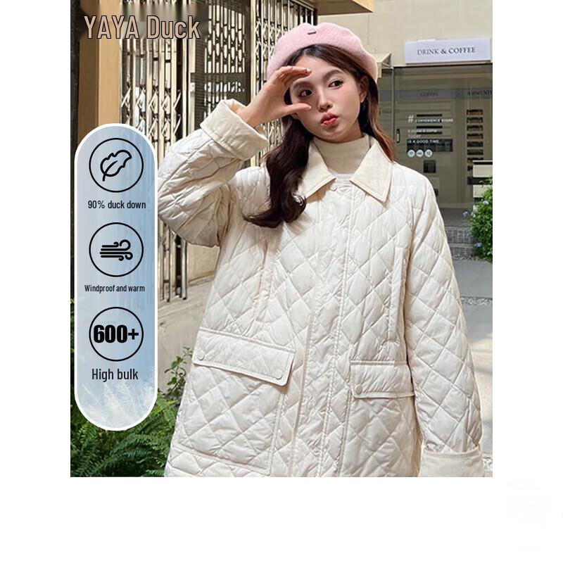 

YAYA Women s Corduroy Panel Down Jacket L