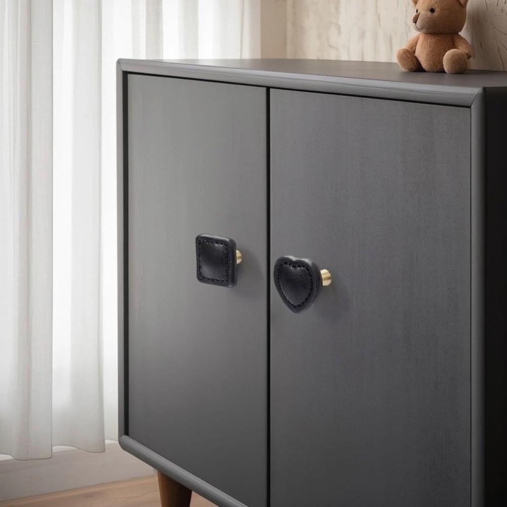 Small Leather Drawer Handle Zinc Alloy Heart Shaped Handle New Small Hole Handle Bedside Cabinet