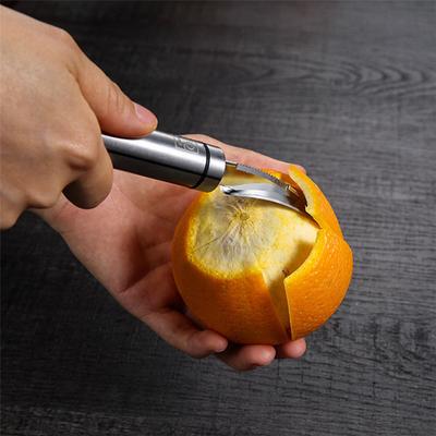 2-Størrelses Ny Rustfritt Stål Appelsin Sitron Grapefrukt Skreller Åpner Kutter Frukt Grønnsaks Skrellingsverktøy Kjøkkentilbehør