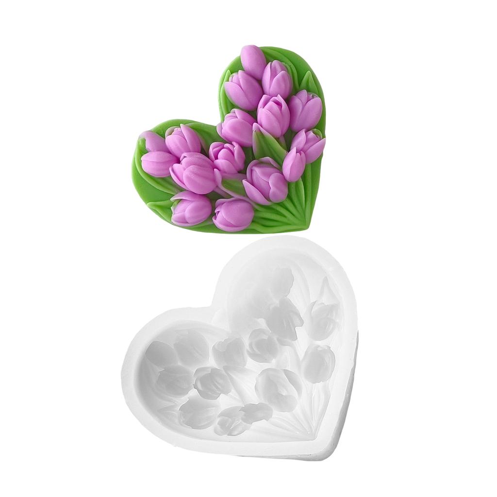 Multipurpose Tulips Candle Stand Sturdy Silicone Plaster Mould for Elegant Home Decoration Wedding and Festive Occasions