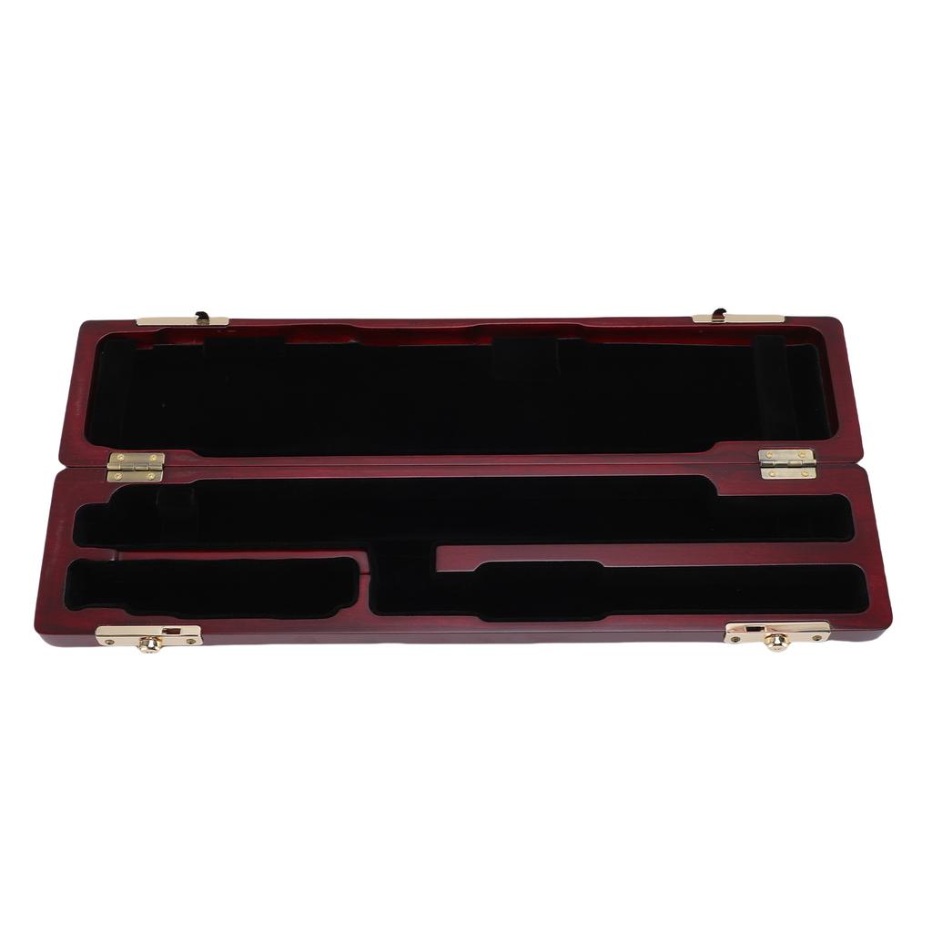 17 Hole Flute Storage Case Wooden Flute Protective Box Soft Velvet Lining Slide Buckle Lock