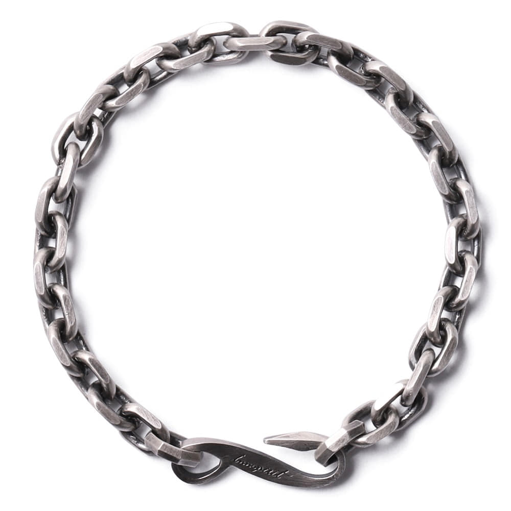 Innopirit Hexa Cutting Chain 92.5 Silver Bracelet (6Mm) Matte Oil Painting