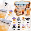 Halloween Straw Covers Reusable Drinking Straw Cover Cap Pumpkin Ghosts Design 10mm Straw Toppers Halloween Decorations Straws Protector