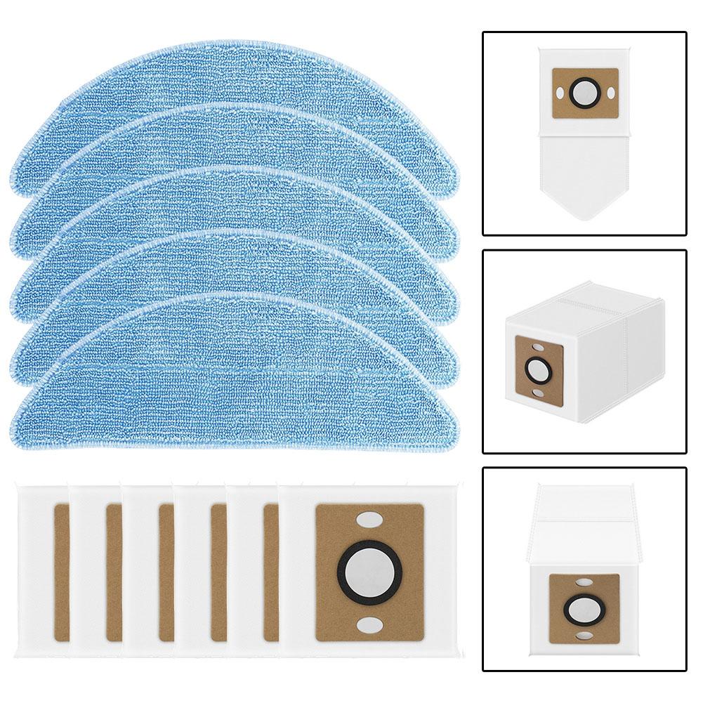 Replacement Mop Cloths and Dust Bags Kit for ILIFE A12 Pro Includes 5 Mop Pads and 6 Dust Bags for Effective Use