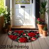 1Pcs Vintage Rose Semi Circle Welcome Doormat Non-Slip for Outdoor Patio Porch Kitchen Bathroom Entryway Floor Mat