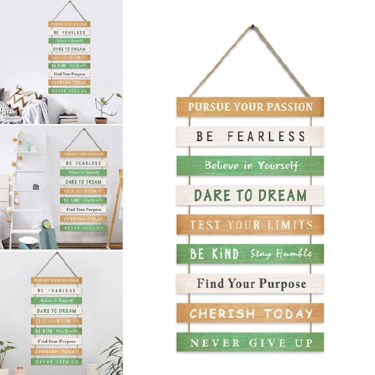 Inspirational Wood Sign Wall Decoration with Empowering Messages for Home and Work Space Decorating